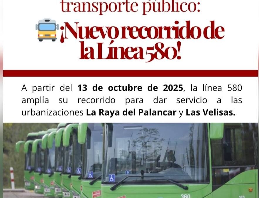 Nuevo recorrido de la línea 580