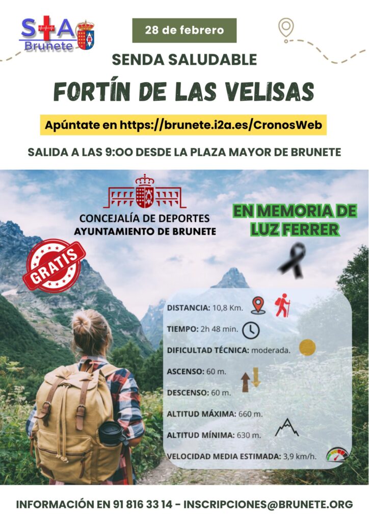 Senderista en un cartel anunciador