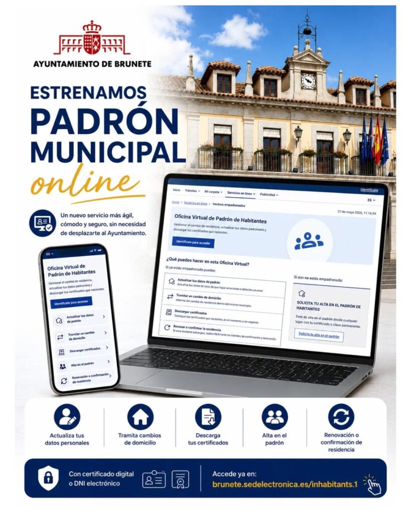 Cartel explicativo de las ventajas del padrón online