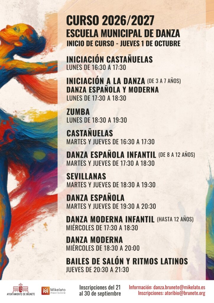 Bailarina y listado de clases.